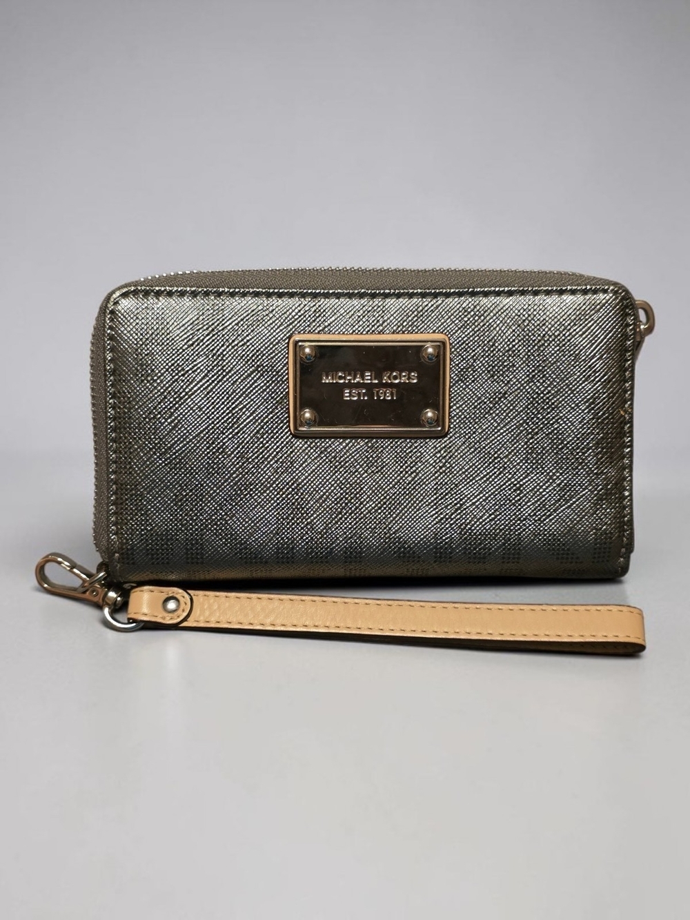 Michael Kors Metallic Silver Zip-Around Wallet - NWOT
